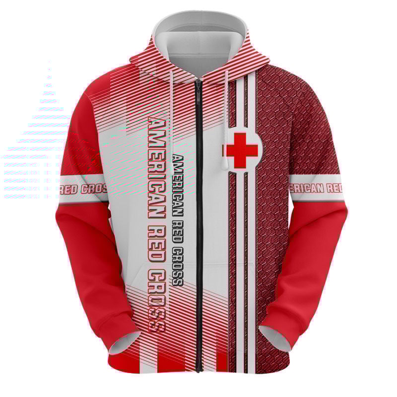 Sportswearmerch American Red Cross Personalized Fashion Zip Hoodie For Fan