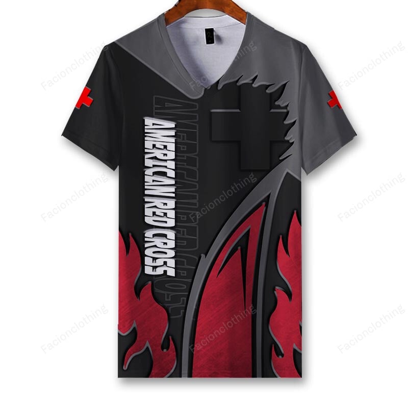 Sportswearmerch American Red Cross Personalized V-neck Women T-shirt For Fan