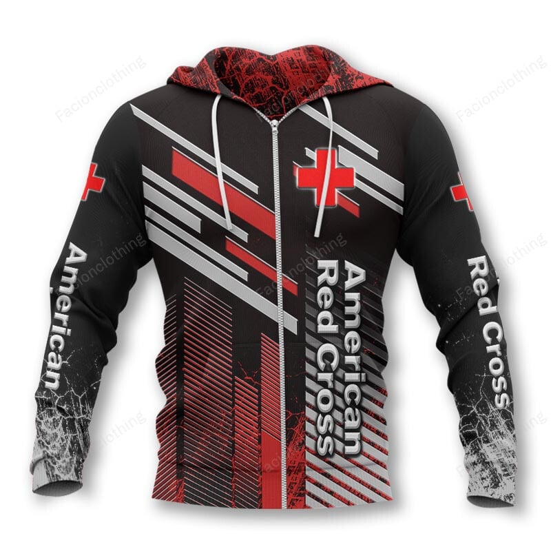 Sportswearmerch American Red Cross Personalized Zip Hoodie For Fan