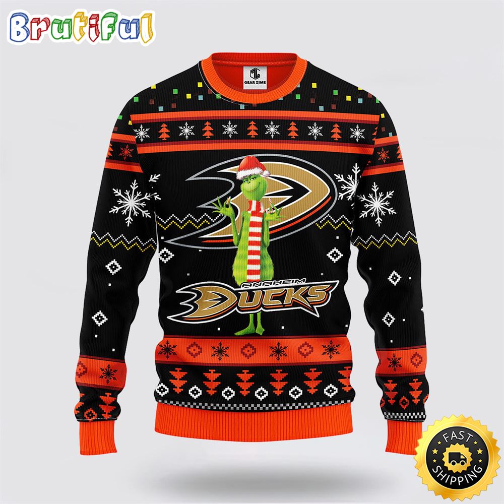 Sportswearmerch Anaheim Ducks NHL Funny Grinch Ugly Christmas Sweater For Fan