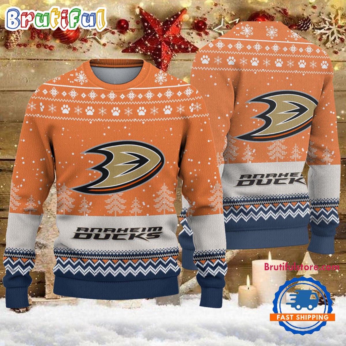 Sportswearmerch Anaheim Ducks NHL Personalized Christmas Sweater For Fan