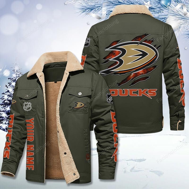 Sportswearmerch Anaheim Ducks NHL Personalized Cotton Jacket For Fan