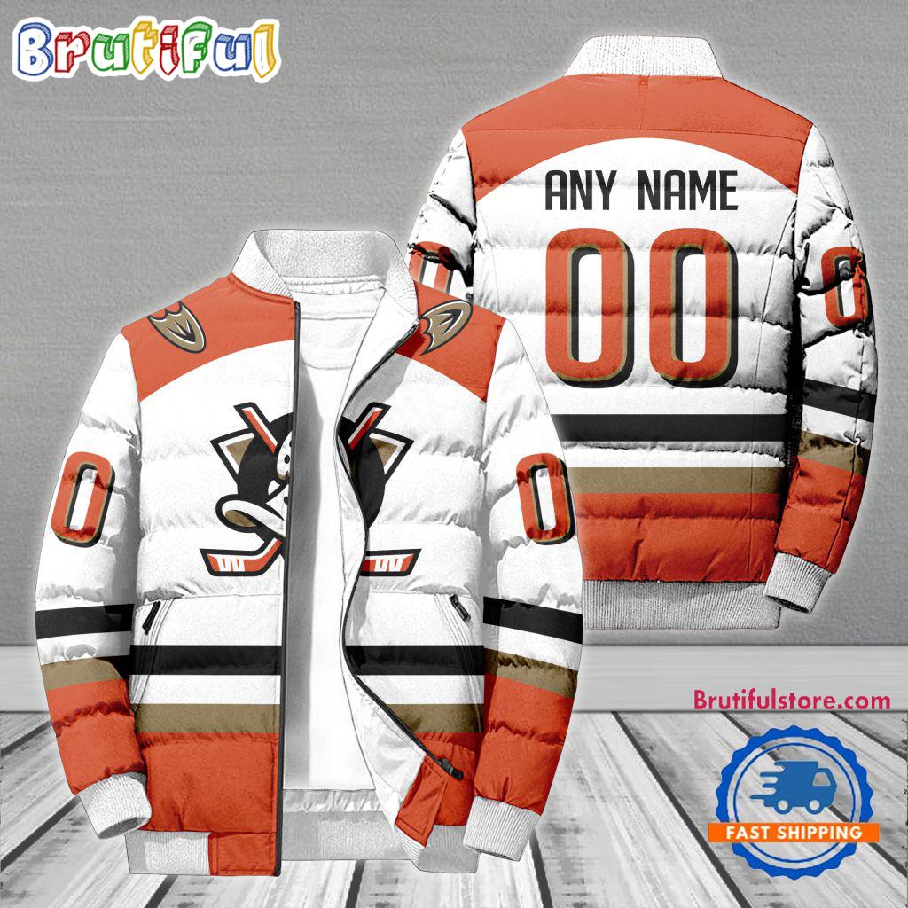 Sportswearmerch Anaheim Ducks NHL Personalized Puffer Jacket For Fan