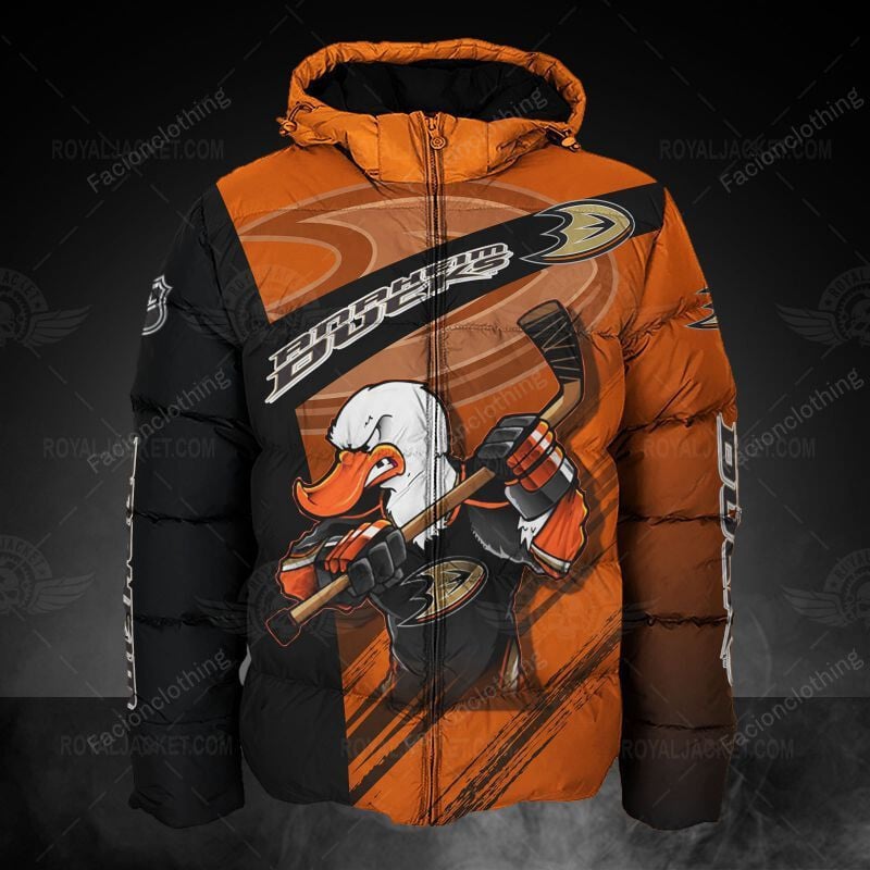 Sportswearmerch Anaheim Ducks NHL Personalized Puffer Jacket For Fan