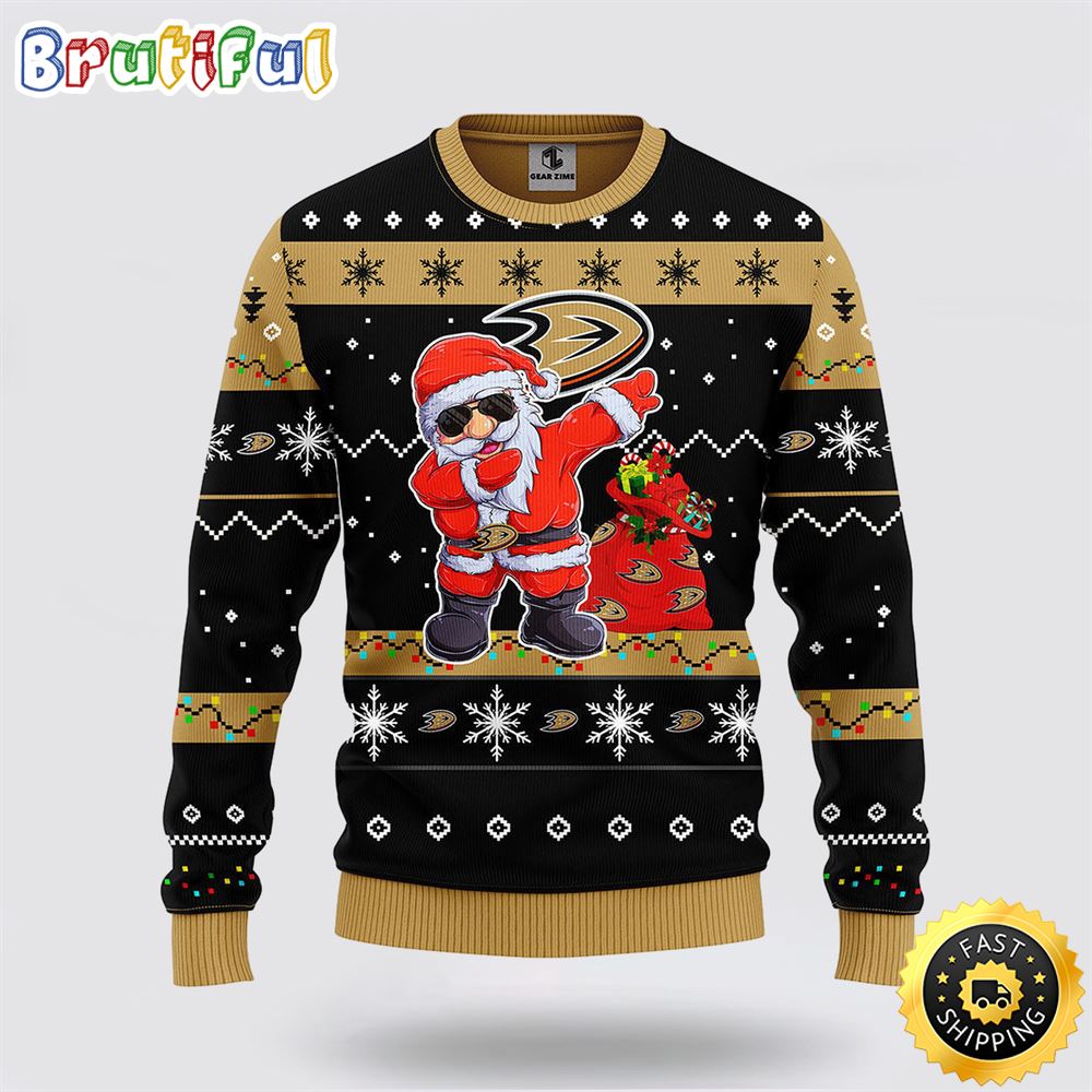 Sportswearmerch Anaheim Ducks NHL Santa Claus Ugly Christmas Sweater For Fan