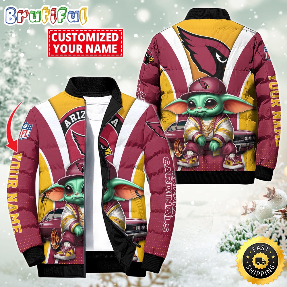 Sportswearmerch Arizona Cardinals NFL Baby Yoda Puffer Jacket For Fan