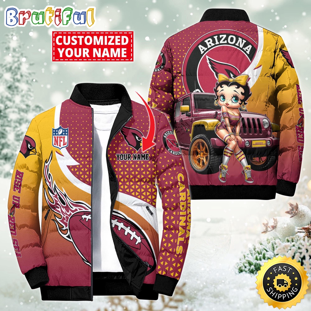 Sportswearmerch Arizona Cardinals NFL Betty Boop Puffer Jacket For Fan
