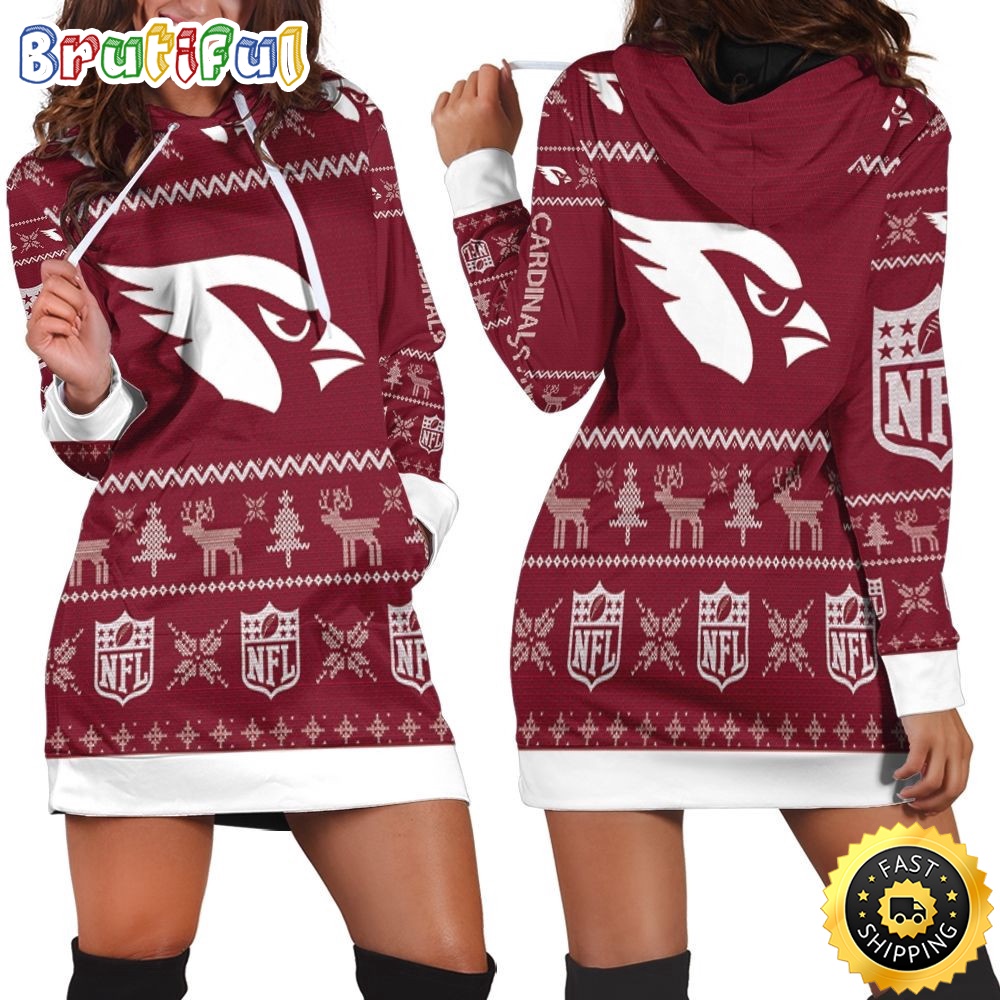 Sportswearmerch Arizona Cardinals NFL Christmas Hoodie Dress For Fan