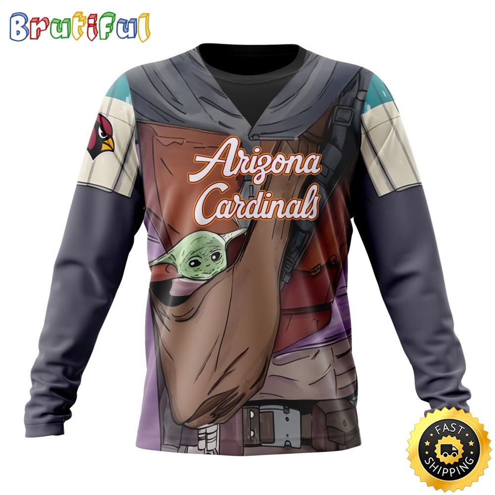 Sportswearmerch Arizona Cardinals NFL Crewneck Mandalorian And Baby Yoda Personalized Sweater For Fan