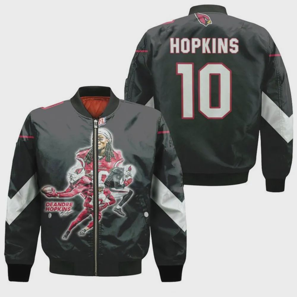 Sportswearmerch Arizona Cardinals NFL DeAndre Hopkins Pattern Bomber Jacket For Fan