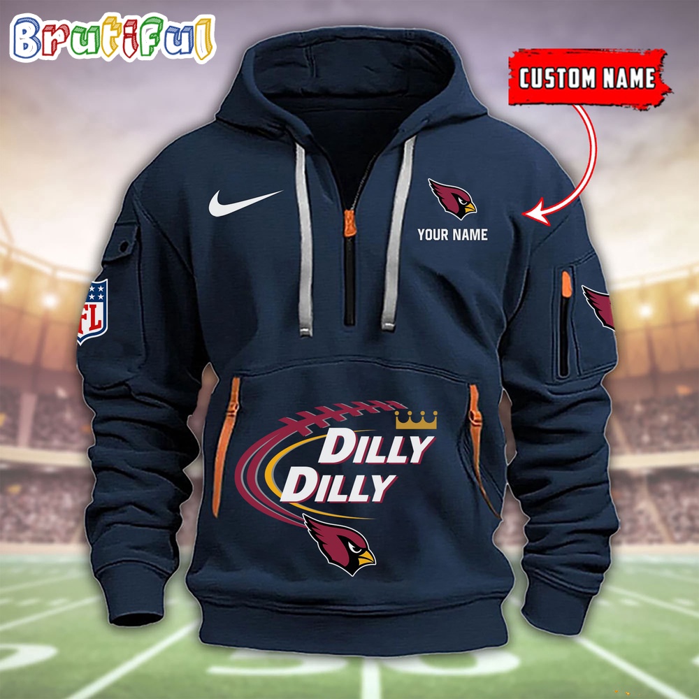 Sportswearmerch Arizona Cardinals NFL Dilly Dilly Football Half Zip Hoodie For Fan