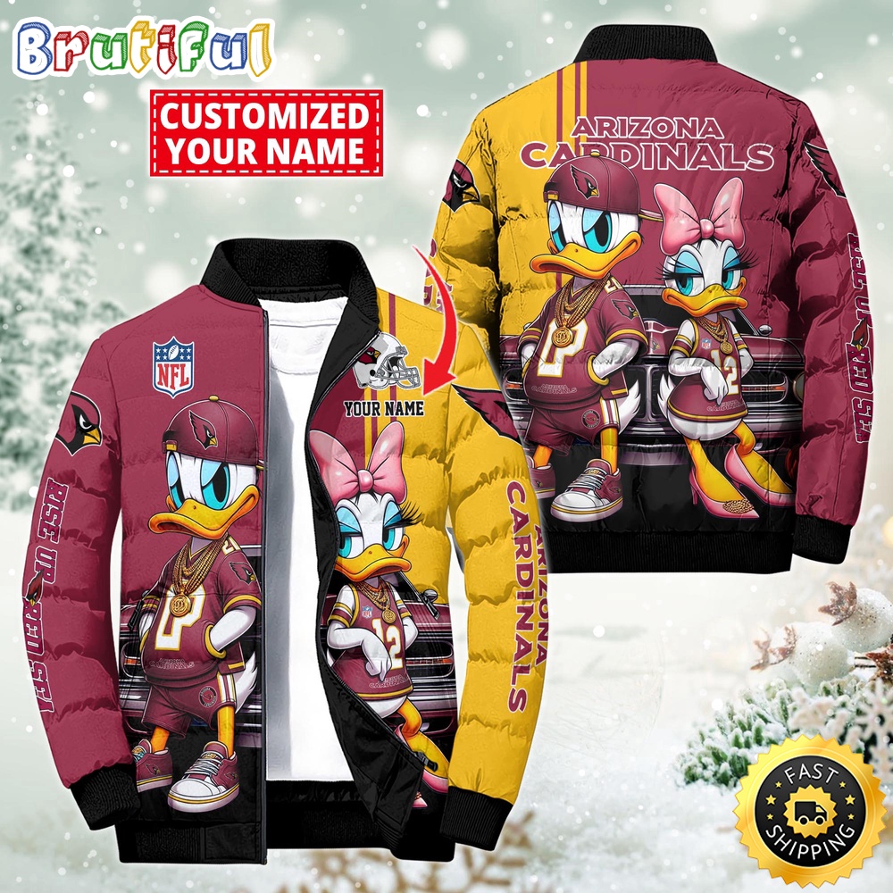 Sportswearmerch Arizona Cardinals NFL Donald Duck Puffer Jacket For Fan