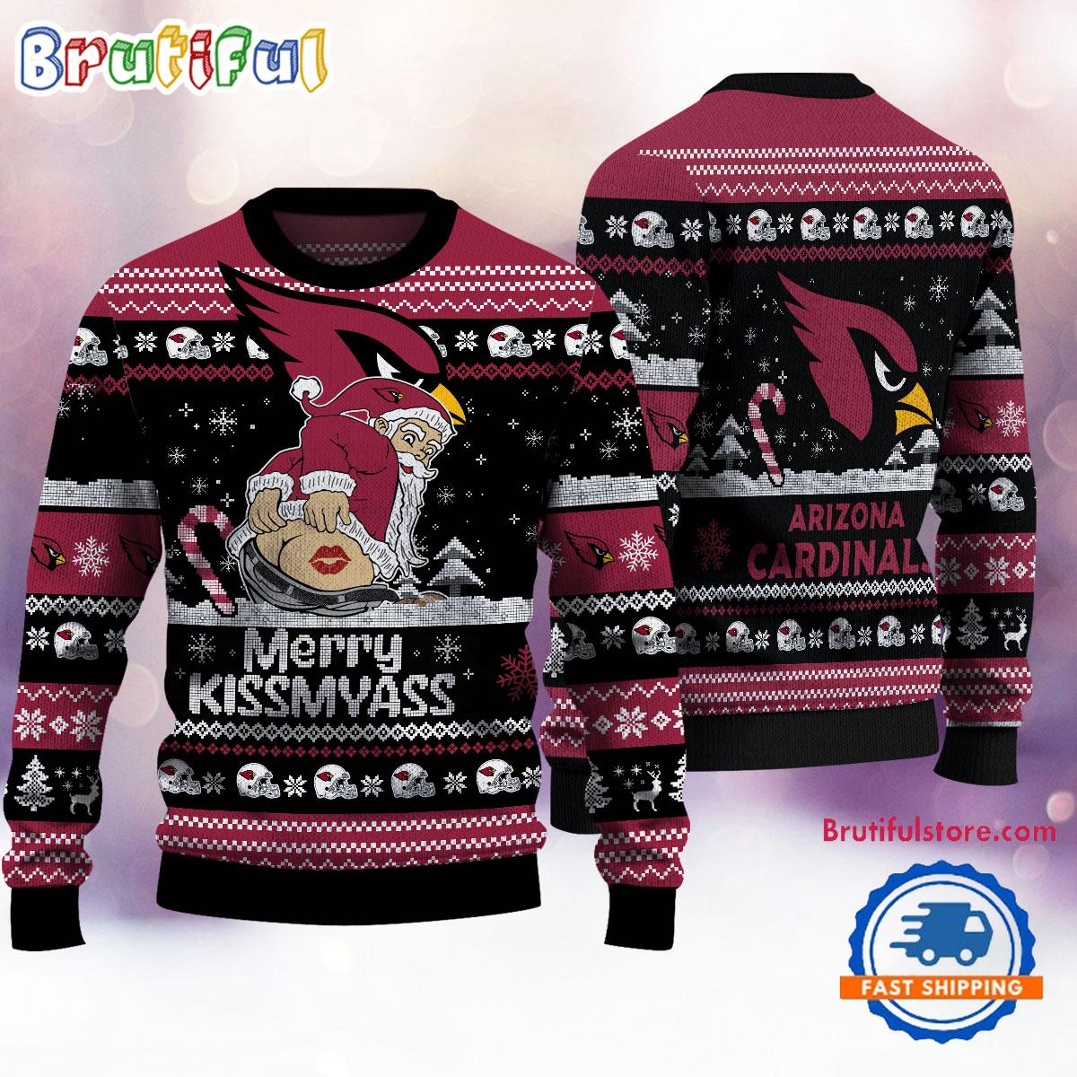 Sportswearmerch Arizona Cardinals NFL Funny Santa Claus Christmas Sweater For Fan