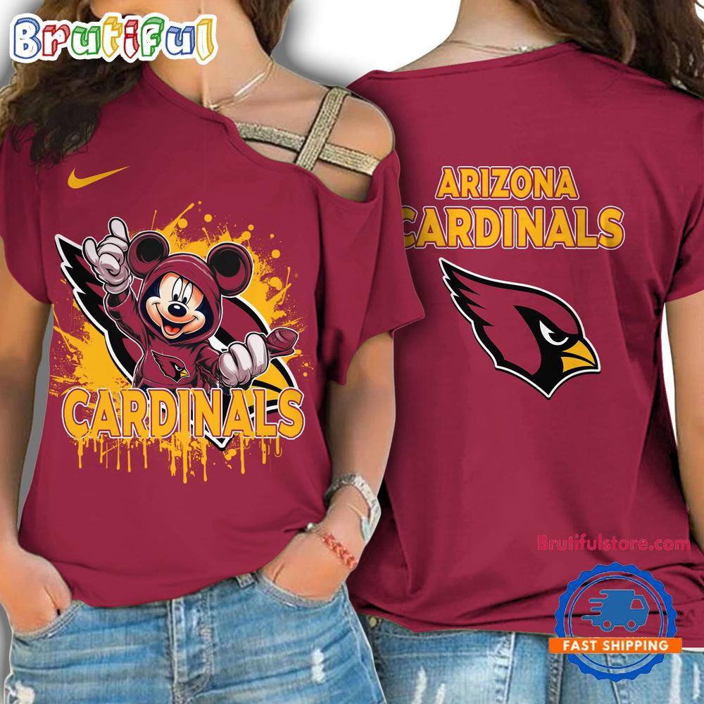 Sportswearmerch Arizona Cardinals NFL Mickey Mouse Strapless Sleeve Short For Fan