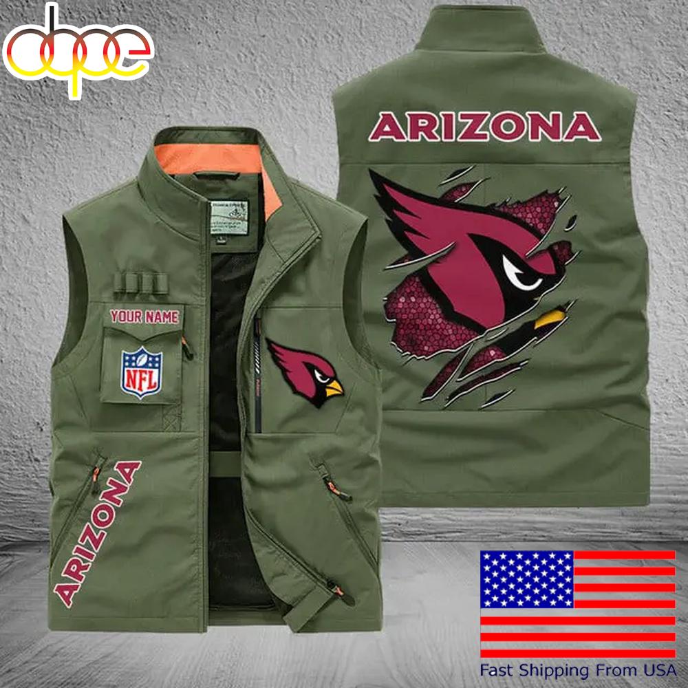 Sportswearmerch Arizona Cardinals NFL On Back Personalized Pocket Vest For Fan