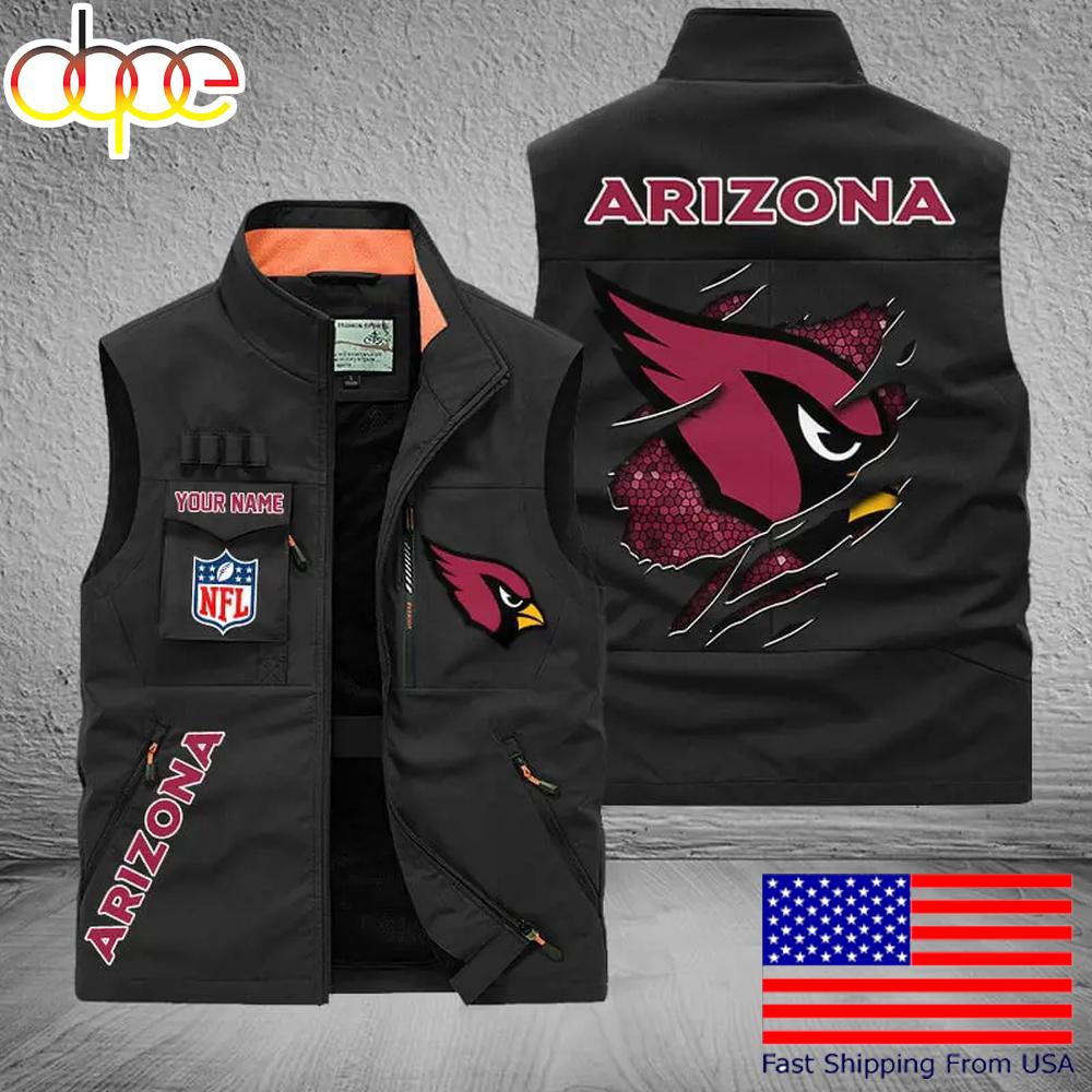 Sportswearmerch Arizona Cardinals NFL On Back Personalized Pocket Vest For Fan