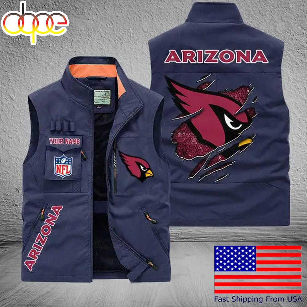 Sportswearmerch Arizona Cardinals NFL On Back Personalized Pocket Vest For Fan
