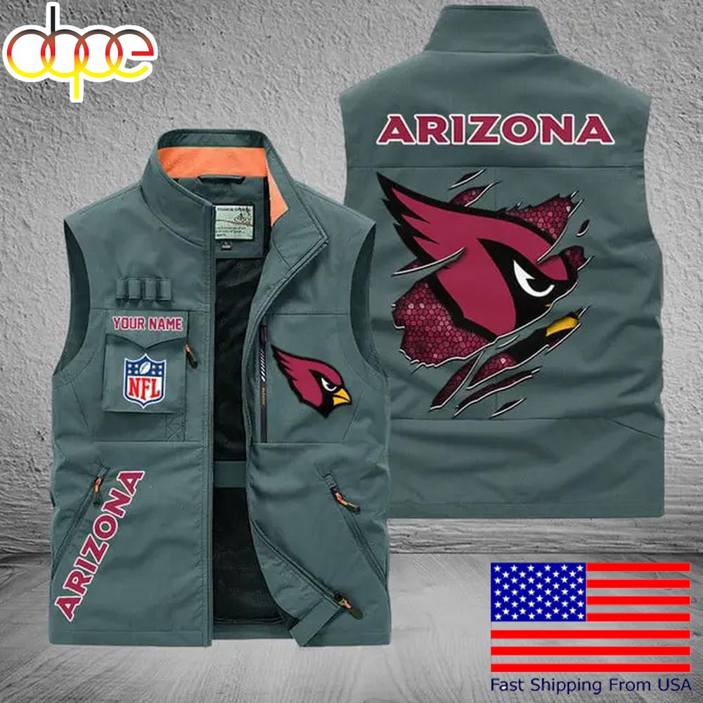 Sportswearmerch Arizona Cardinals NFL On Back Personalized Pocket Vest For Fan