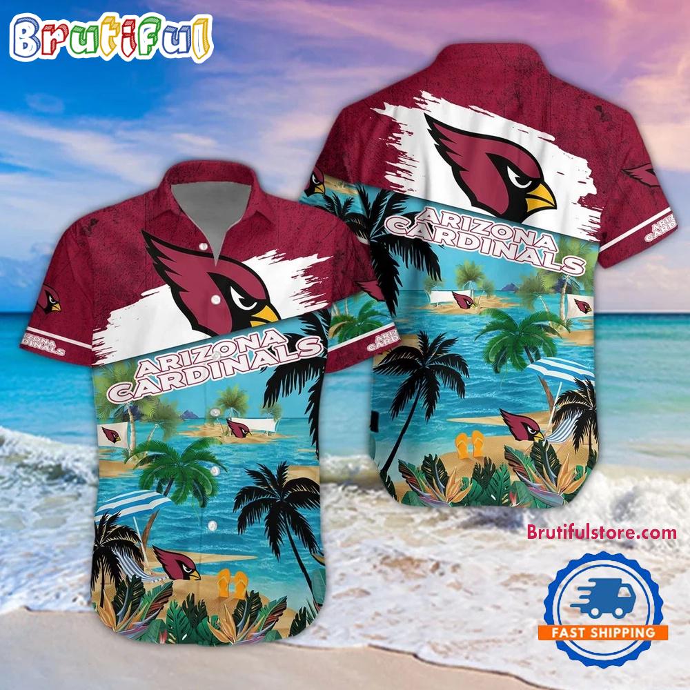Sportswearmerch Arizona Cardinals NFL Palm Tree Summer Beach Personalized Hawaiian Shirt For Fan