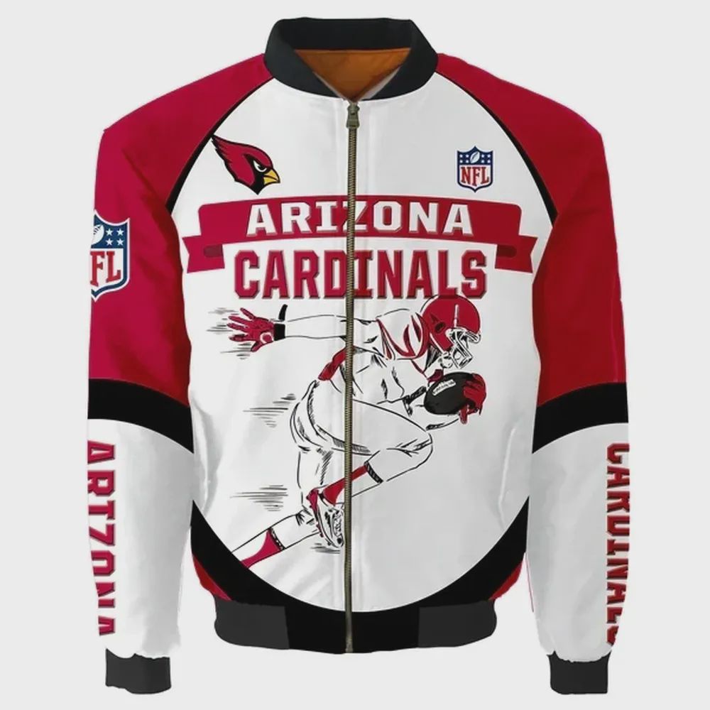 Sportswearmerch Arizona Cardinals NFL Pattern Bomber Jacket For Fan