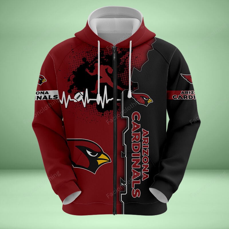 Sportswearmerch Arizona Cardinals NFL Personalized Zip Hoodie For Fan