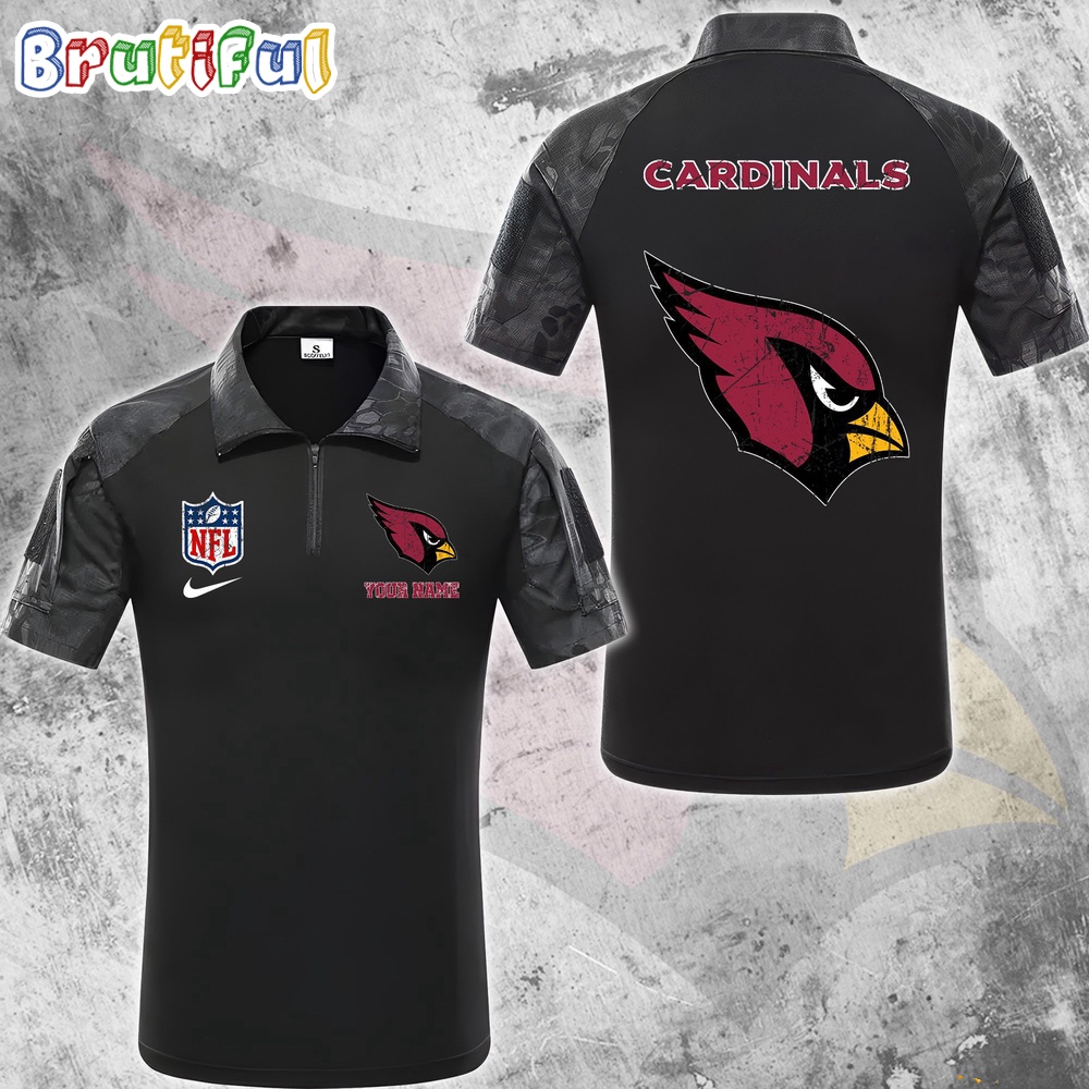 Sportswearmerch Arizona Cardinals NFL Personalized Zip Polo Shirt For Fan
