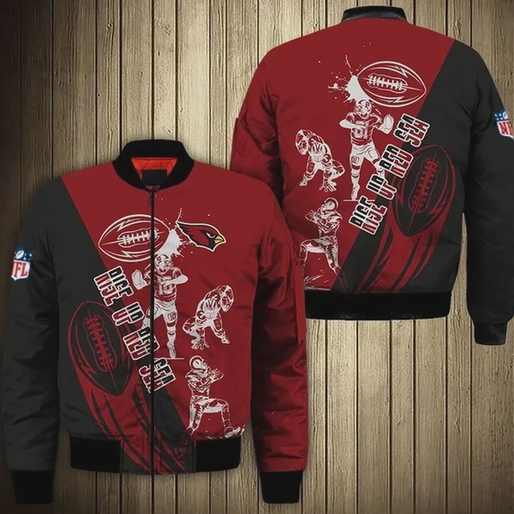 Sportswearmerch Arizona Cardinals NFL Players Pattern Bomber Jacket For Fan