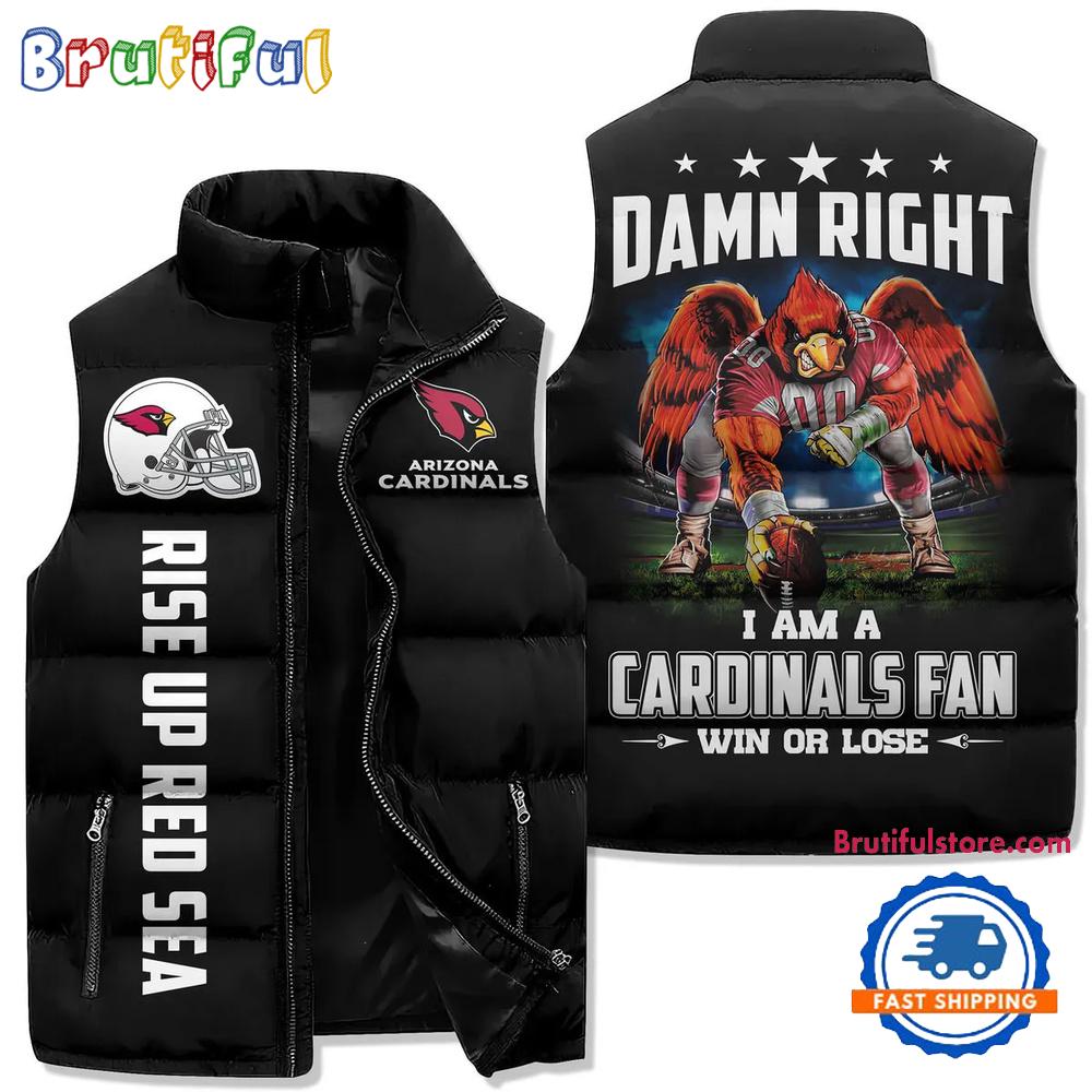 Sportswearmerch Arizona Cardinals NFL Sleeveless Puffer Jacket For Fan