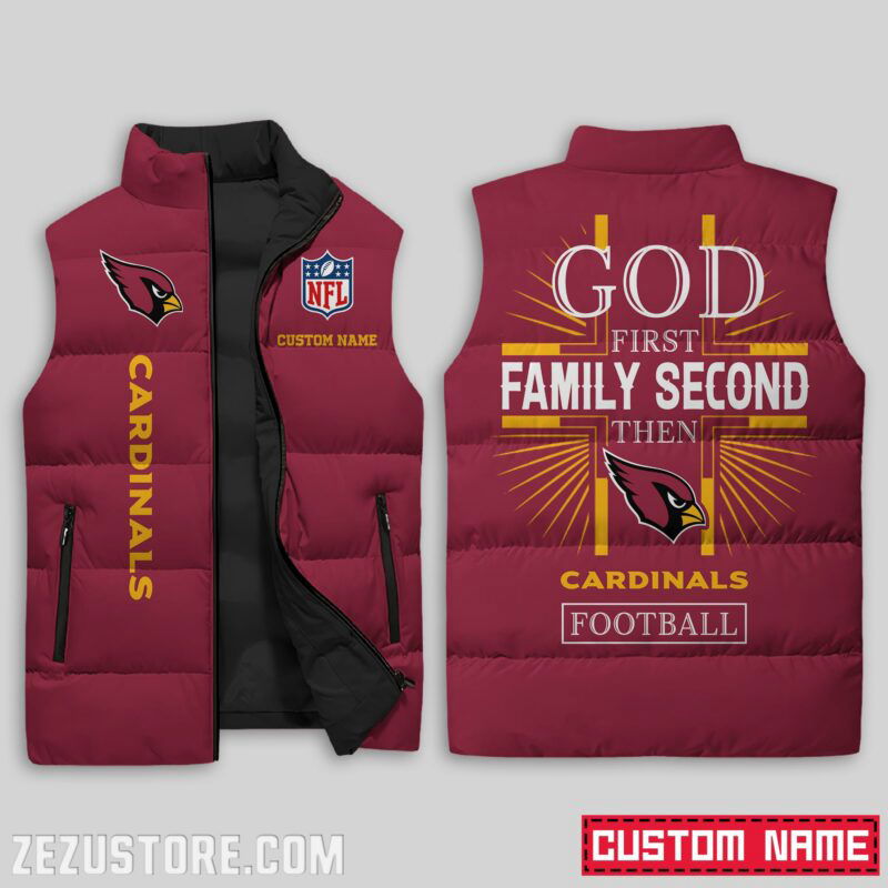 Sportswearmerch Arizona Cardinals NFL Sleeveless Puffer Jacket For Fans
