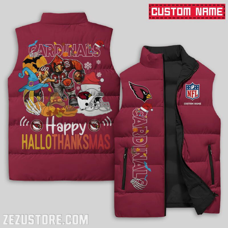 Sportswearmerch Arizona Cardinals NFL Sleeveless Puffer Jacket For Fans