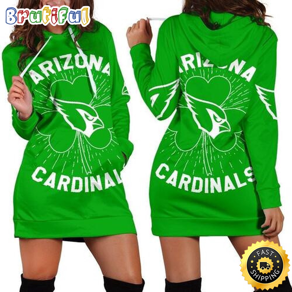 Sportswearmerch Arizona Cardinals NFL St Patricks Day Hoodie Dress For Fan