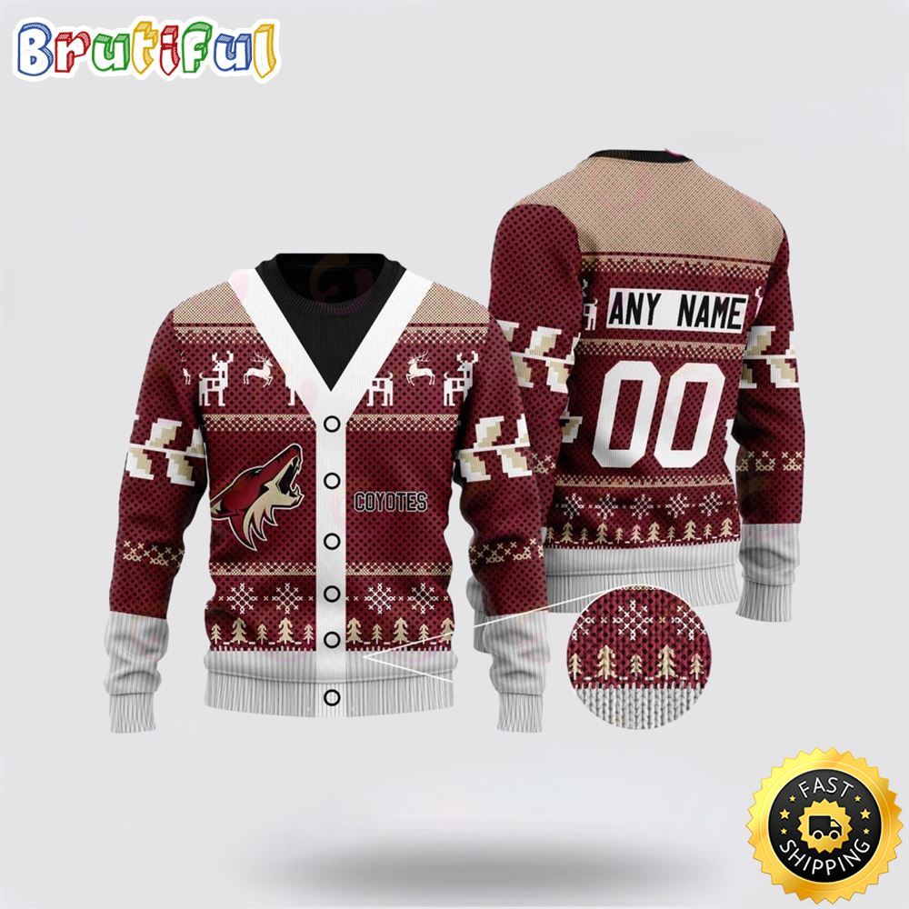 Sportswearmerch Arizona Coyotes NHL Elk Pattern Personalized Christmas Sweater For Fan