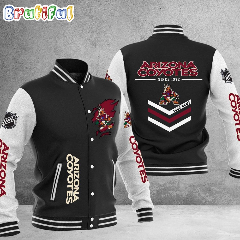 Sportswearmerch Arizona Coyotes NHL Personalized Baseball Jacket For Fan