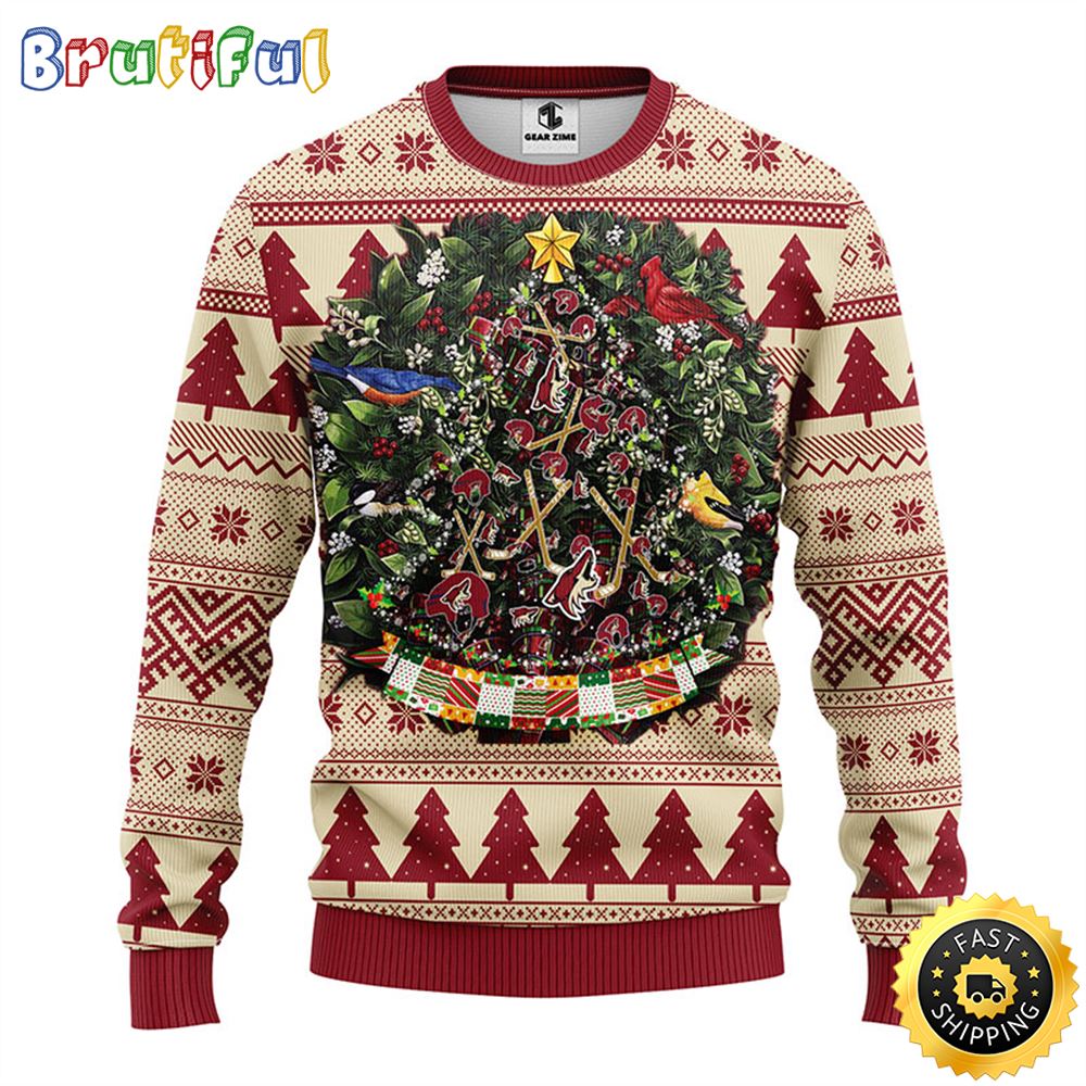 Sportswearmerch Arizona Coyotes NHL Personalized Christmas Sweater For Fan