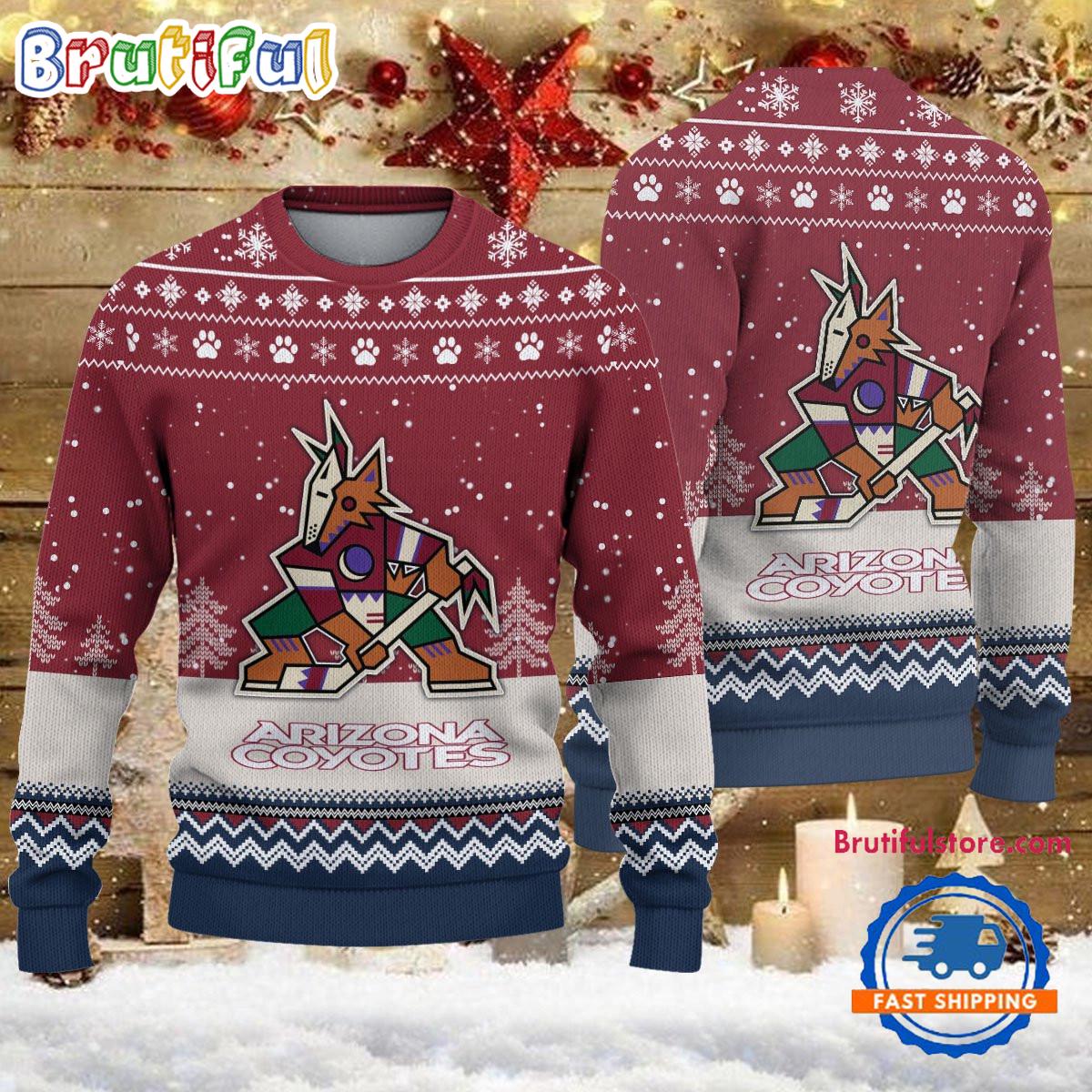 Sportswearmerch Arizona Coyotes NHL Personalized Christmas Sweater For Fan