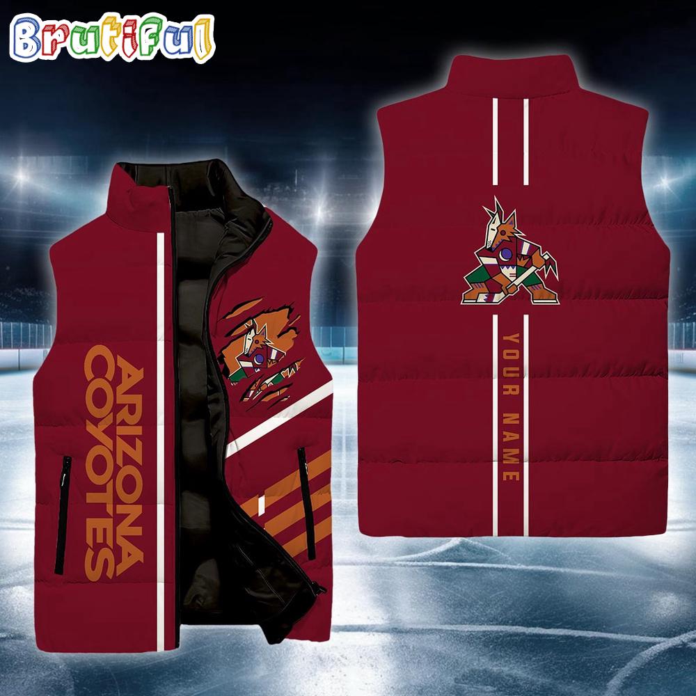 Sportswearmerch Arizona Coyotes NHL Personalized Sleeveless Down Puffer Jacket For Fan