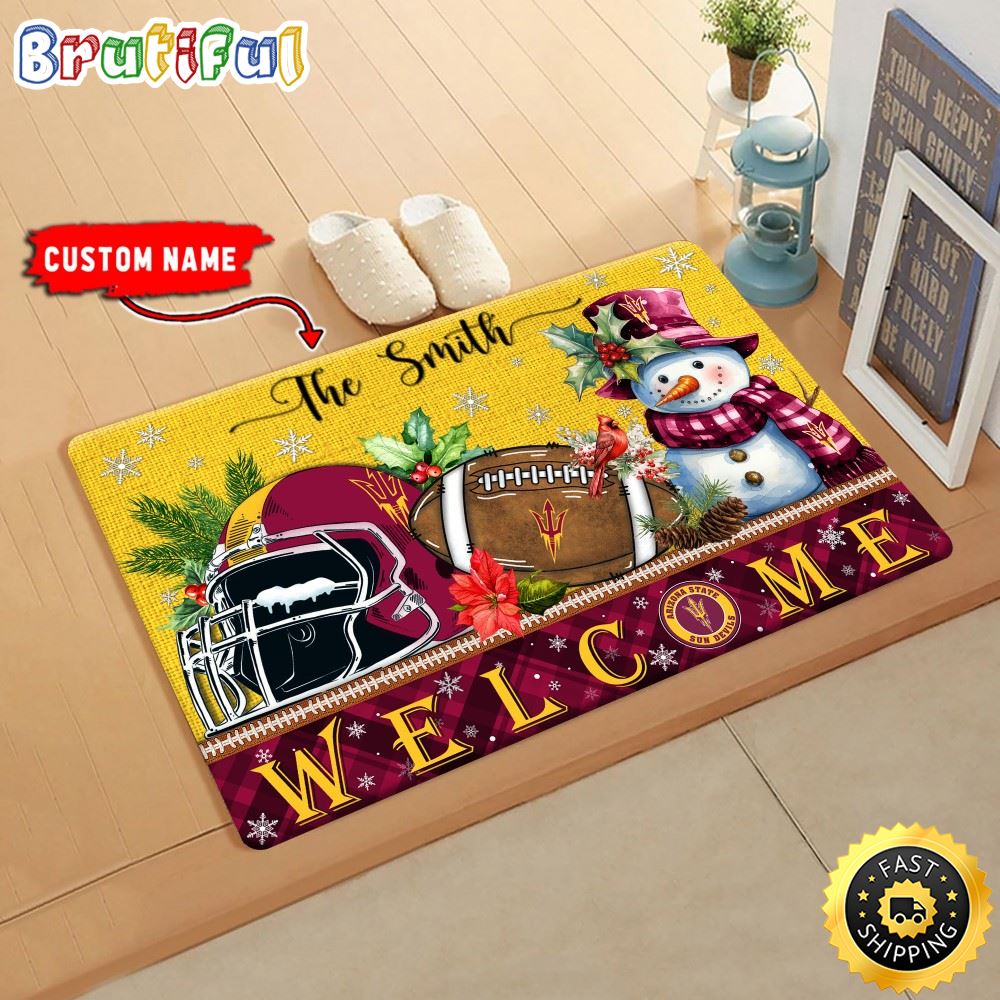 Sportswearmerch Arizona State Sun Devils NCAA Christmas Doormat For Fan
