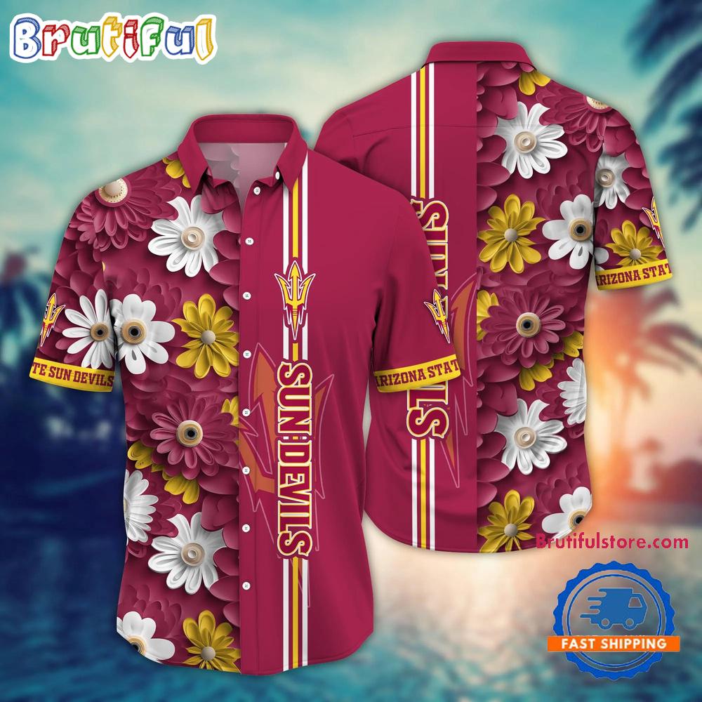 Sportswearmerch Arizona State Sun Devils NCAA Flower Summer Personalized Hawaiian Shirt For Fan