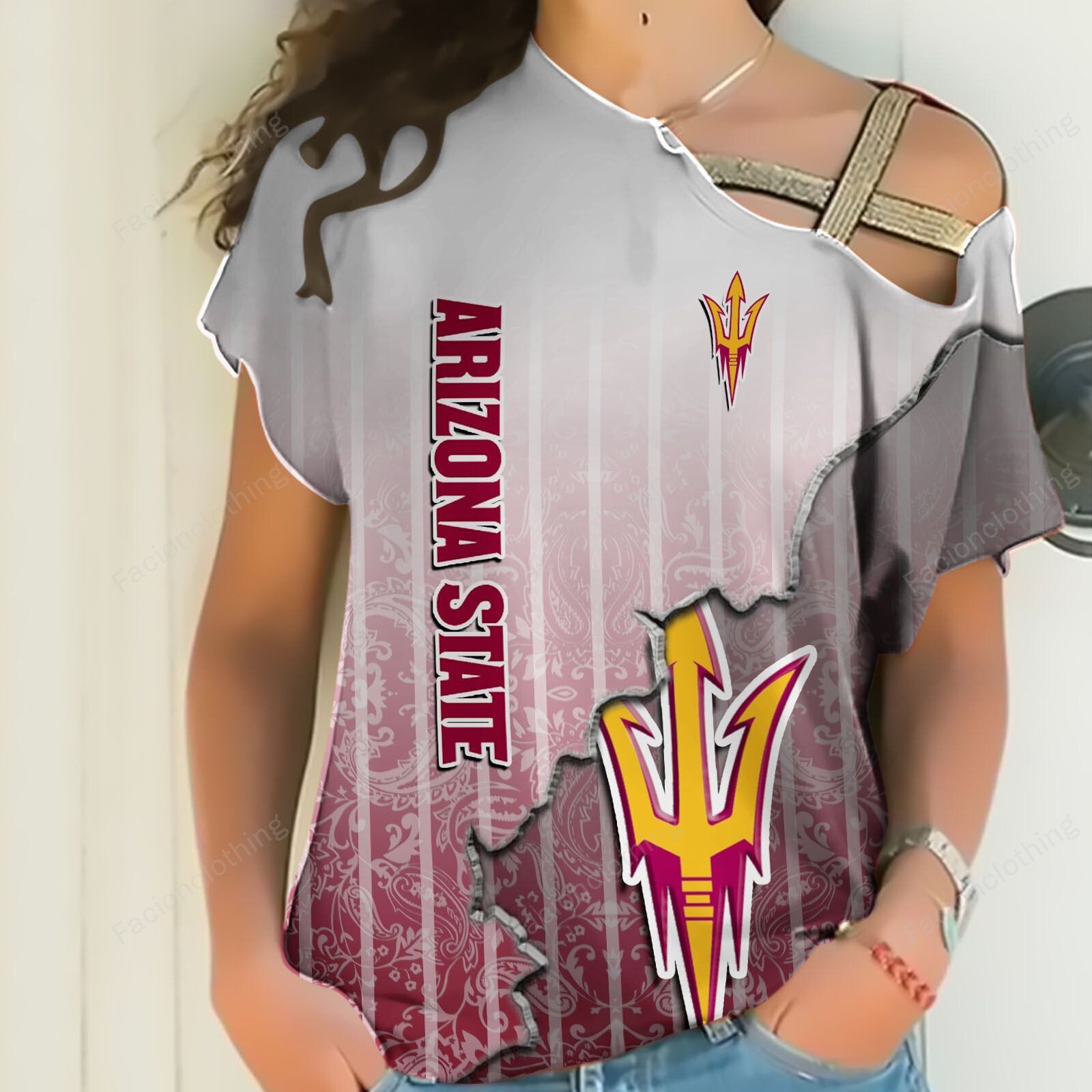 Sportswearmerch Arizona State Sun Devils NCAA Football Personalized Strapless Short Sleeve For Fan
