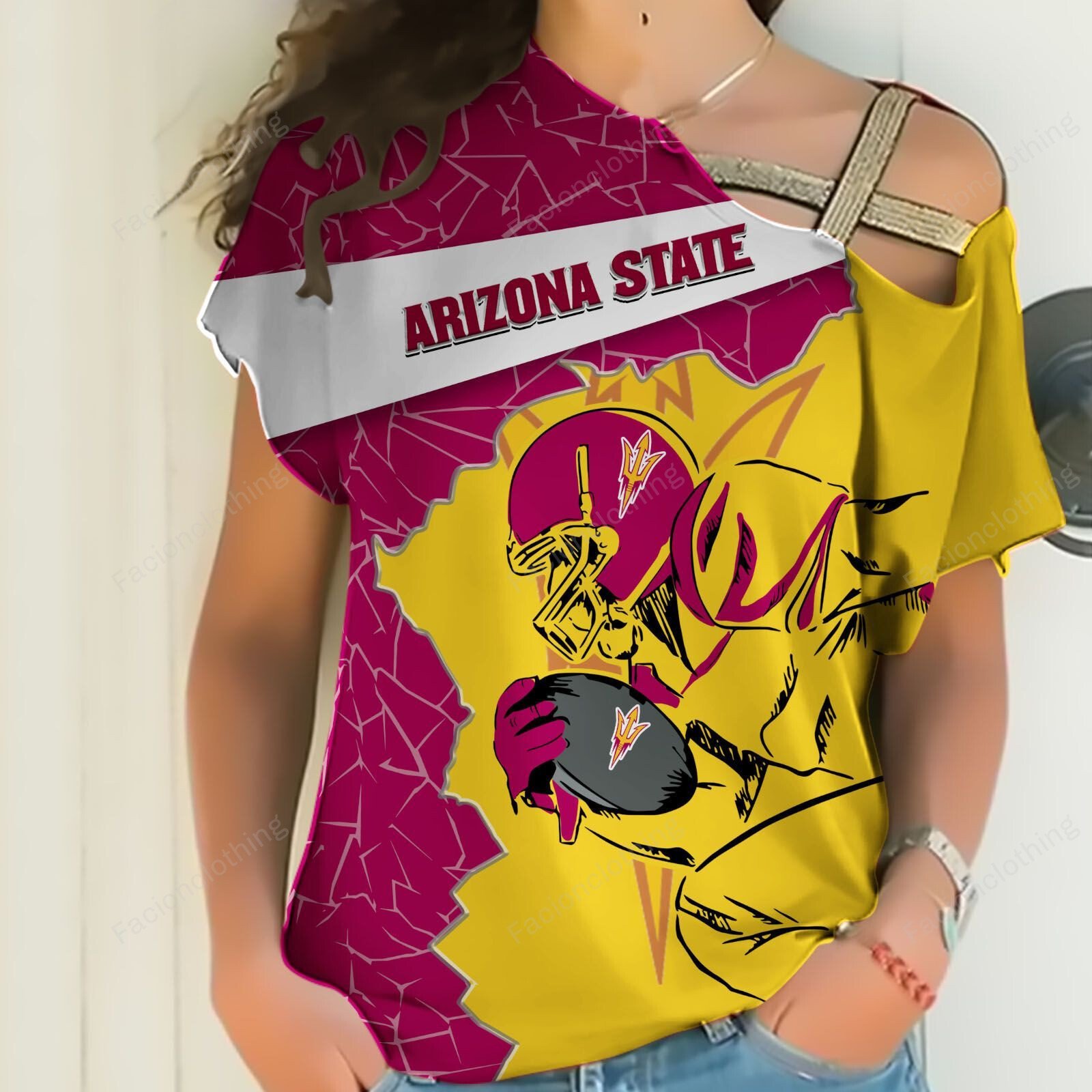 Sportswearmerch Arizona State Sun Devils NCAA football Personalized Strapless Short Sleeve For Fan