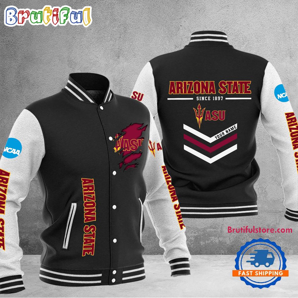 Sportswearmerch Arizona State Sun Devils NCAA Personalized Personalized Baseball Jacket For Fan