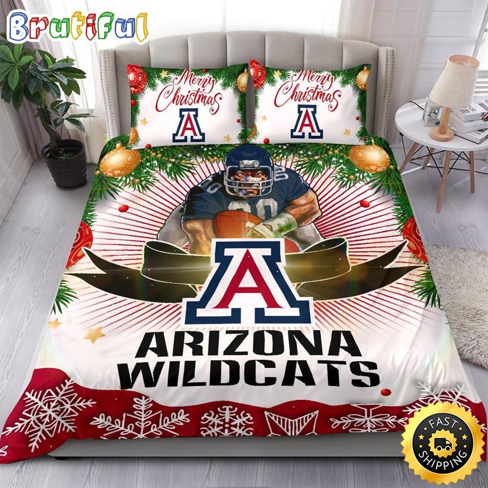 Sportswearmerch Arizona Wildcats NCAA Christmas Bedding Sets Merry For Fan