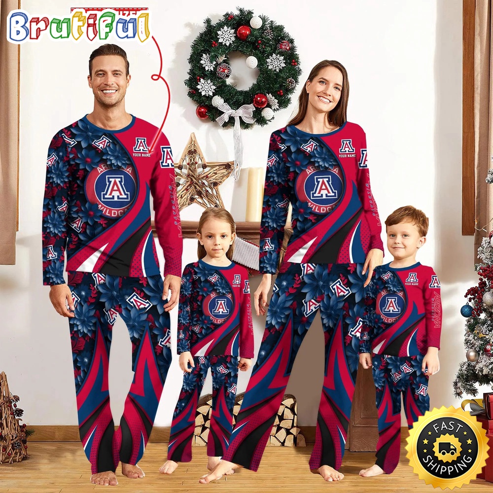 Sportswearmerch Arizona Wildcats NCAA Flower Personalized Pajamas Family For Fan