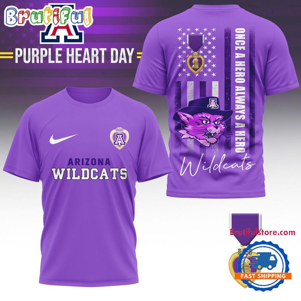 Sportswearmerch Arizona Wildcats NCAA National Purple Heart Day T-shirt For Fan