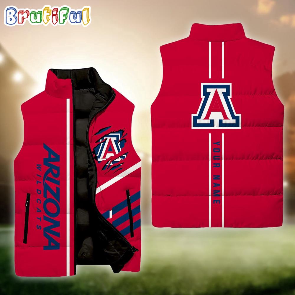 Sportswearmerch Arizona Wildcats NCAA Personalized Sleeveless Down Puffer Jacket For Fan