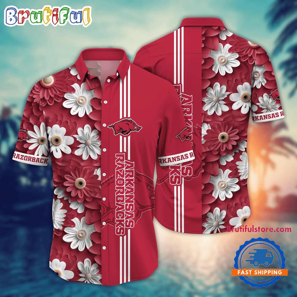 Sportswearmerch Arkansas Razorbacks NCAA Flower Summer Personalized Hawaiian Shirt For Fan