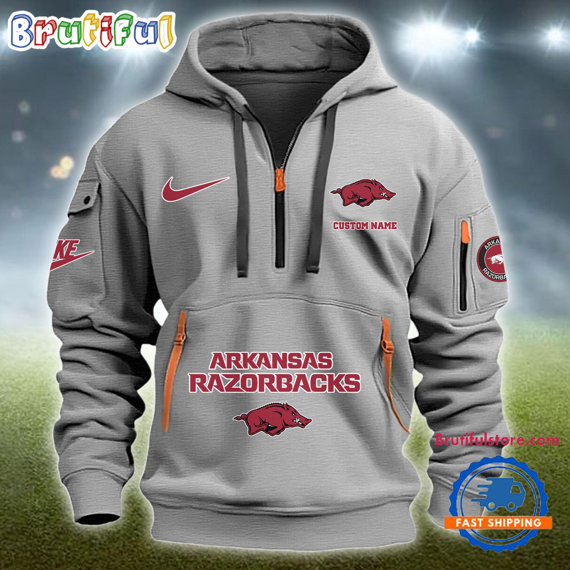 Sportswearmerch Arkansas Razorbacks NCAA Half Zip Hoodie For Fan