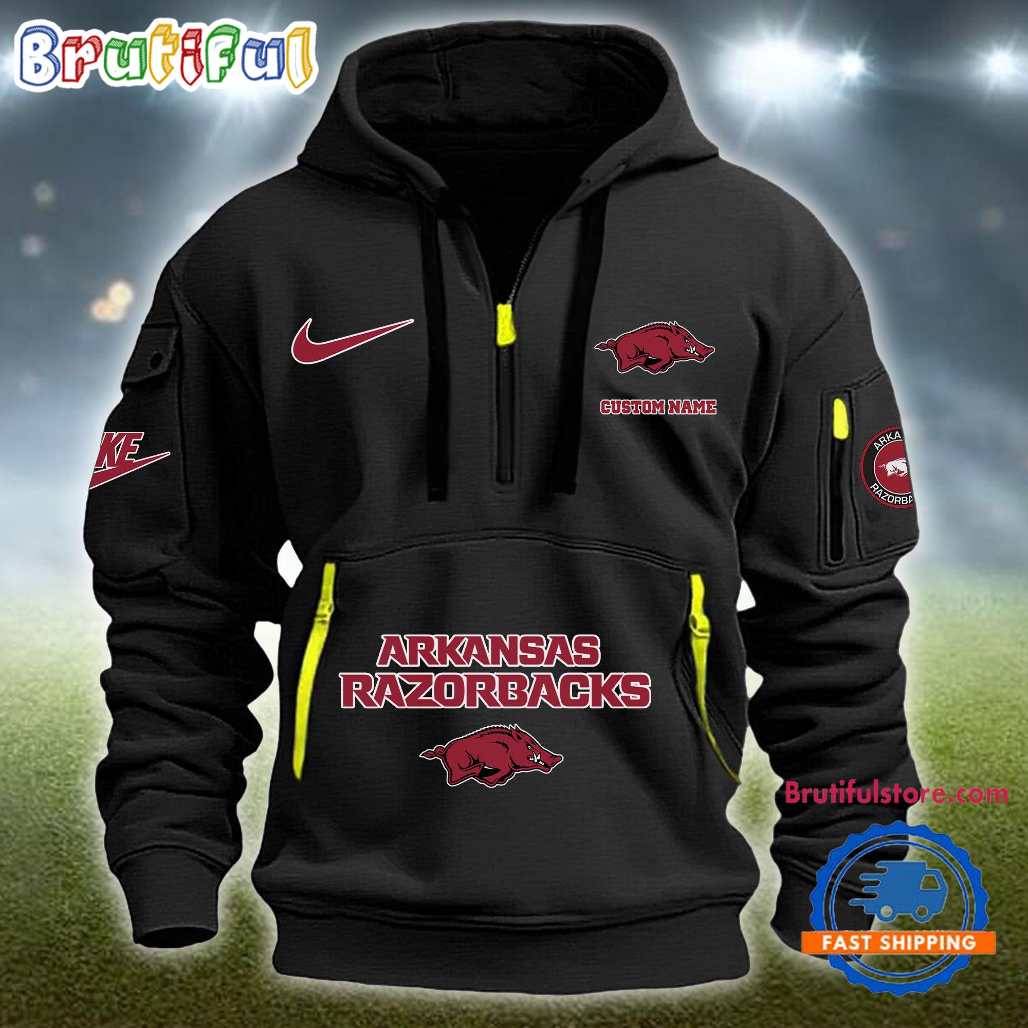Sportswearmerch Arkansas Razorbacks NCAA Half Zip Hoodie For Fan