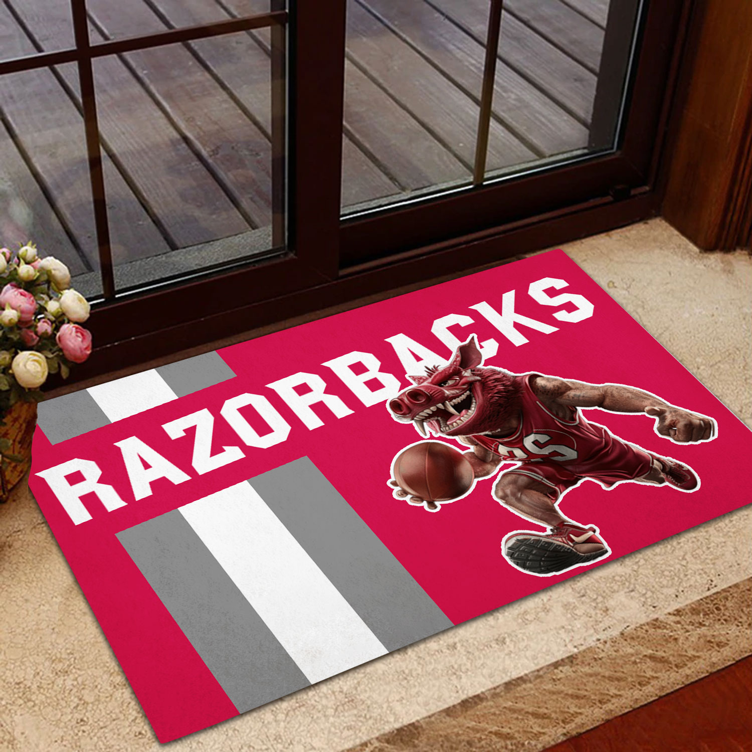 Sportswearmerch Arkansas Razorbacks NCAA Men's Basketball Custom Doormat For Fan