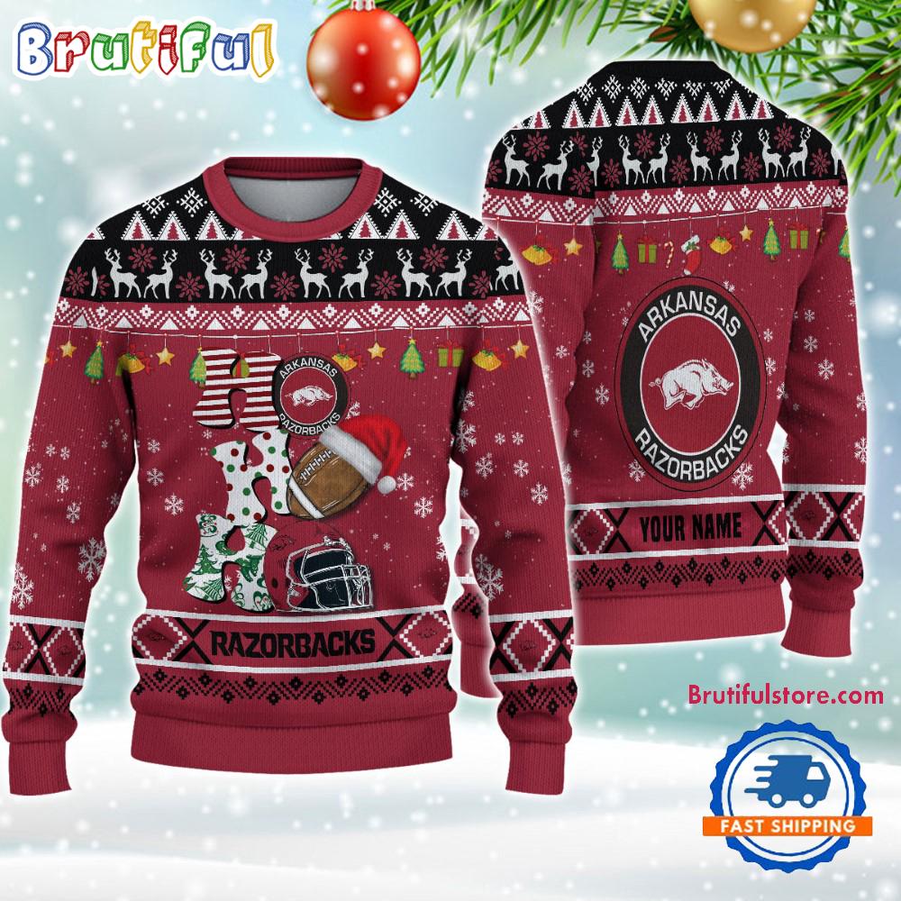 Sportswearmerch Arkansas Razorbacks NCAA Personalized Christmas Sweater For Fan